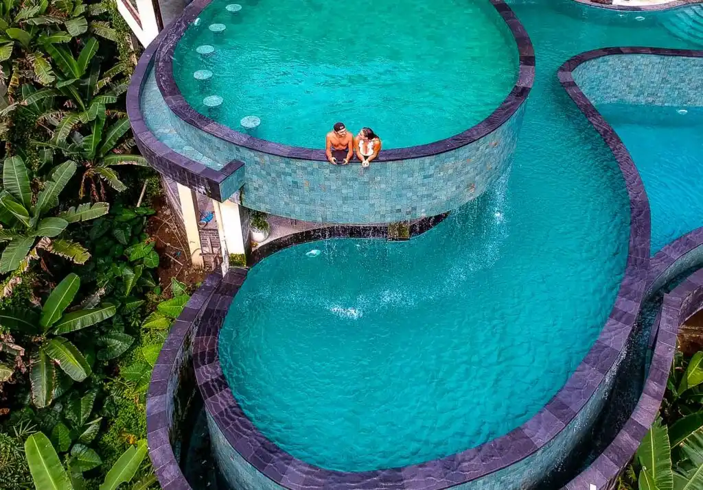 Cretya Ubud is one of the best places we have been in Bali - The fantastic rice fields just in front of the infinity pool.