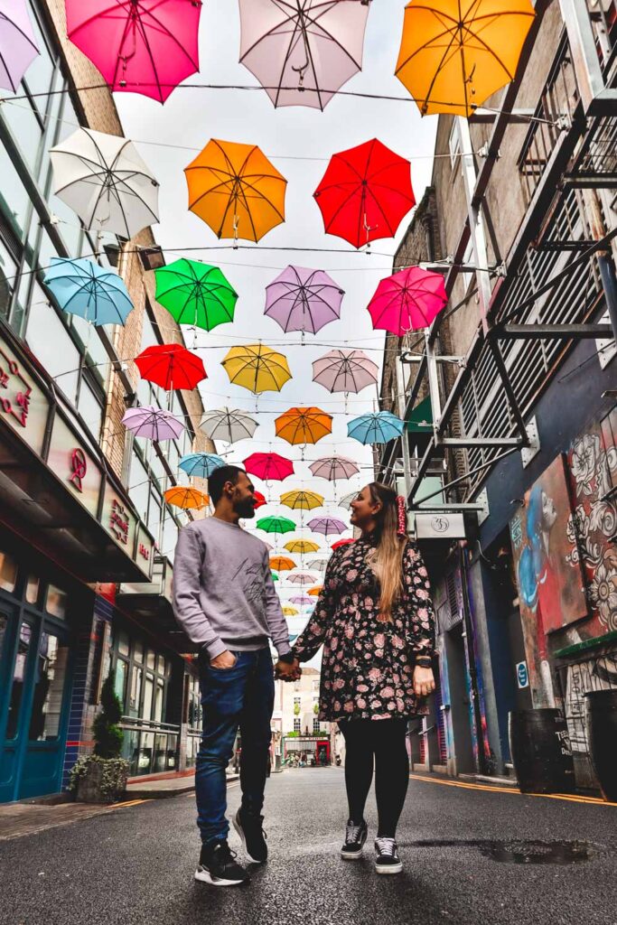 Anns Lane Dublin, the umbrella street