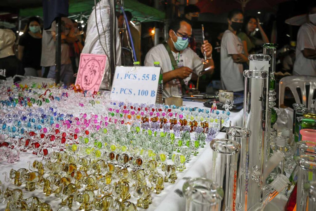 Chiang Mai Sunday market traditional stands