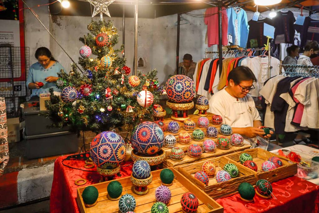 Chiang Mai sunday night market craft vendors