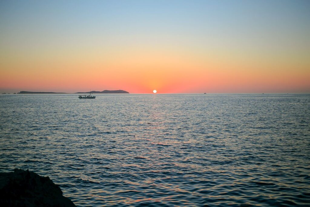 Incredible sunset in Ibiza - Best workcation destinations in Europe