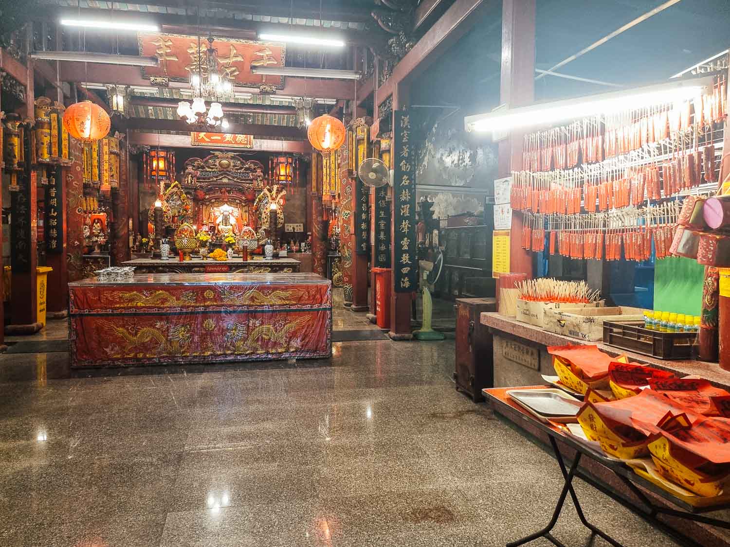 Inside a Chianise Temple in Bangkok Inside a traditional Chinese Temple