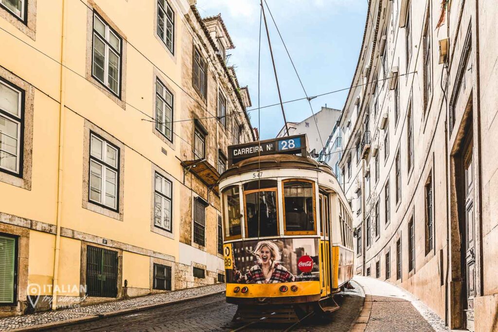 Typical tram 28 in Lisbon Portugal