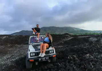 Mount Batur Guided Tour Bali Jeep A guided tour of Mount Batur on a Jeep with black lava and coffee tasting