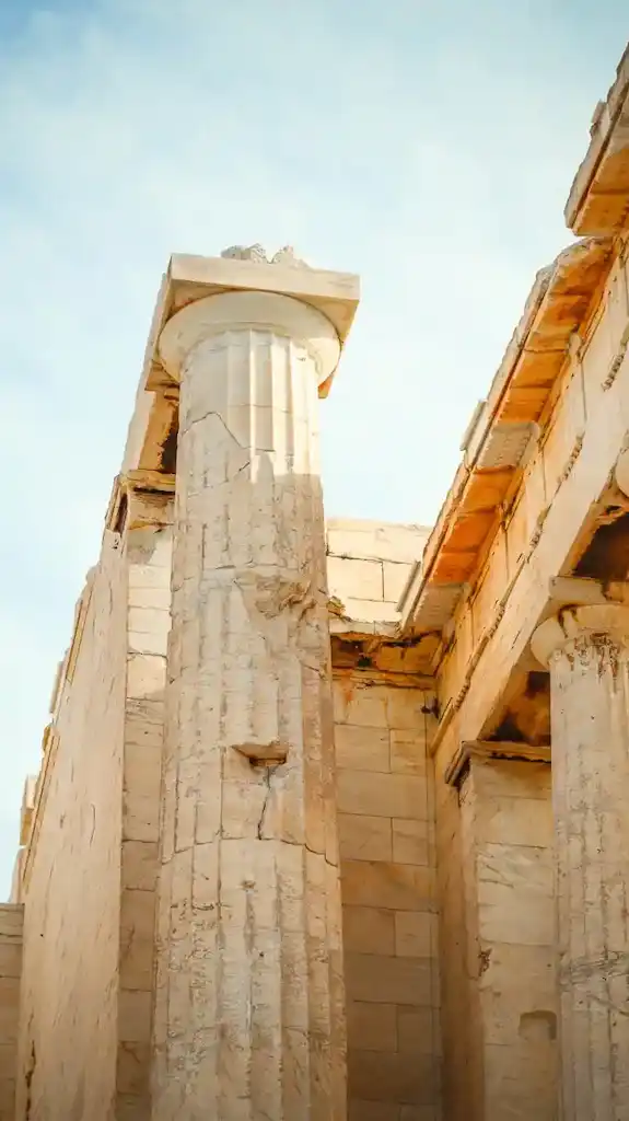 Athens columnade at the Acropolis