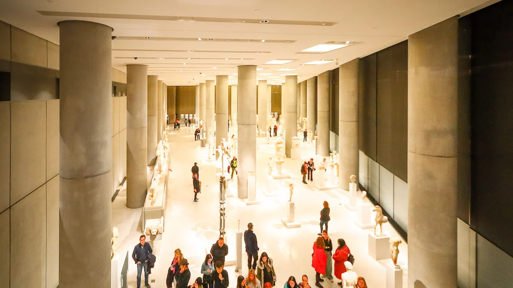 Gallery of Athens Acropolis Museum beneath the acropolis of Athens