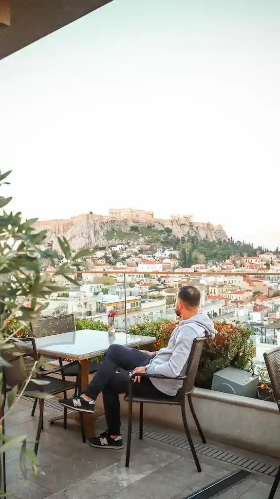 Athens photo spots Rooftop Electra Metropolis The view of the Acropolis in Athens
