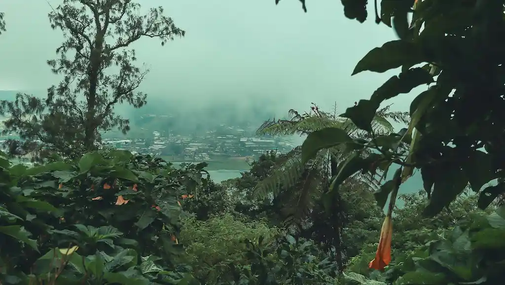 The view of the Twin lakes in Bali