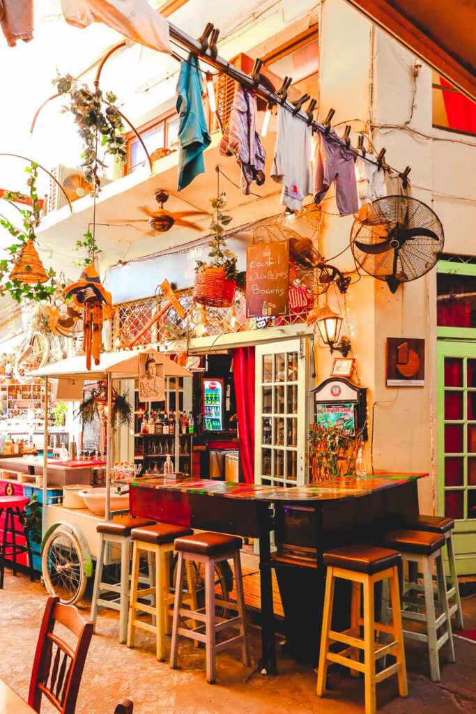 Inside the cute narrow streets of Thessaloniki Old Town