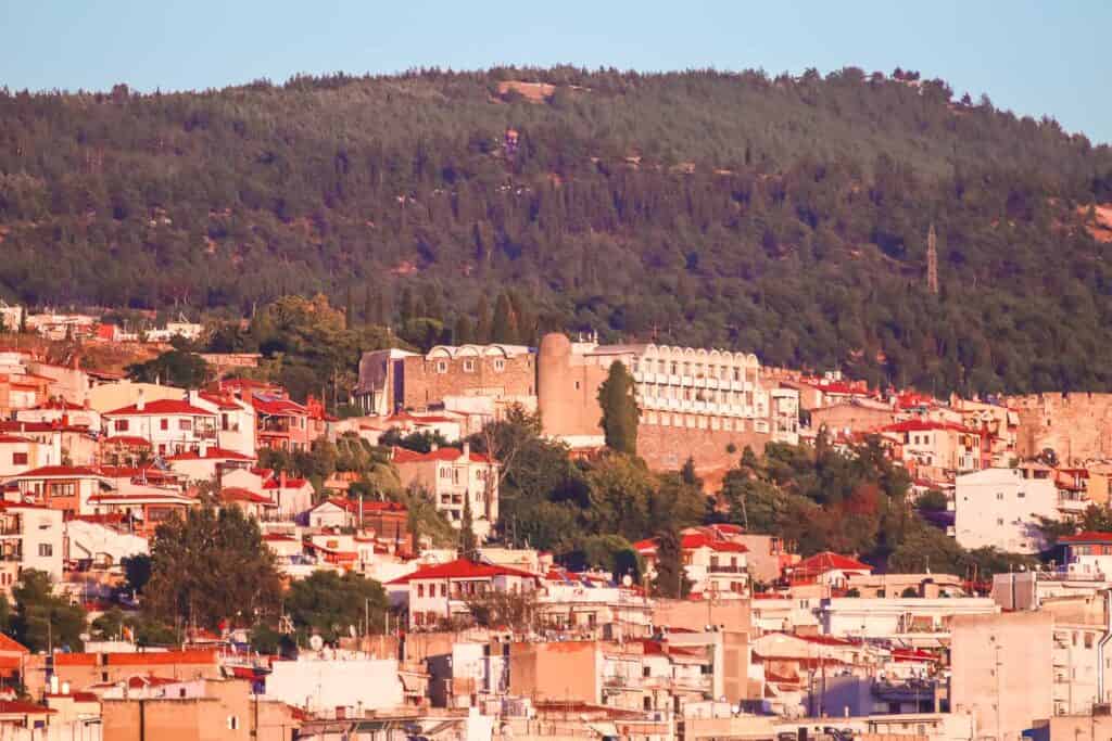 Thessaloniki view of the old town and fort