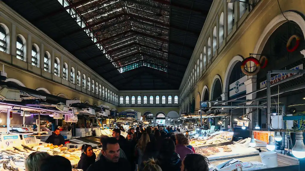 The central Market of Athens Greece