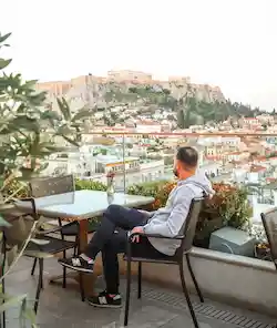 The view from the Electra Metropolis Hotel in Athens Rooftop