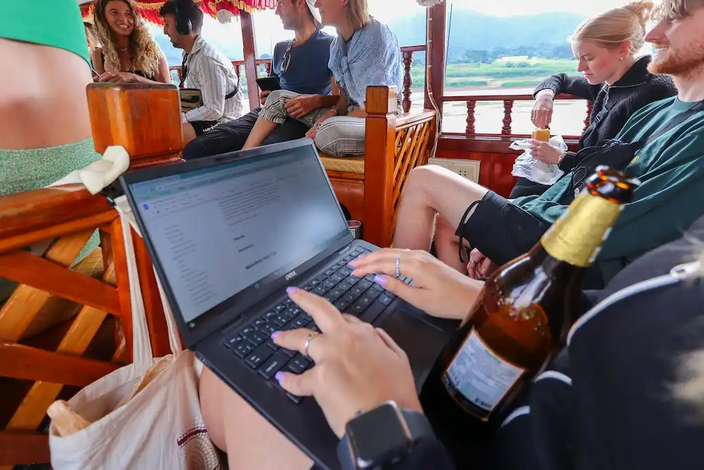 While on the boat we were also working to pass the time. There is no internet and network is very week but did the job
