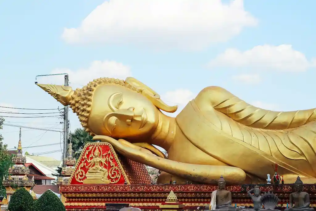 Wat That Luang Tai - Reclined Buddha Statue of Vientiane