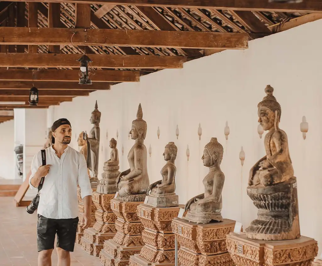 The buddha Statue Gallery in Vientiane Golden Stupa