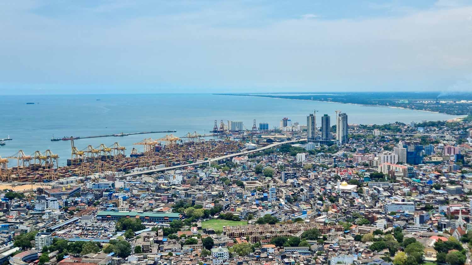 Colombo lotus tower view from above The view of Colombo from above