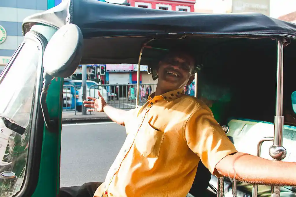 Meeting locals in Sri Lanka A local tuk tuk driver stopped to get a photo