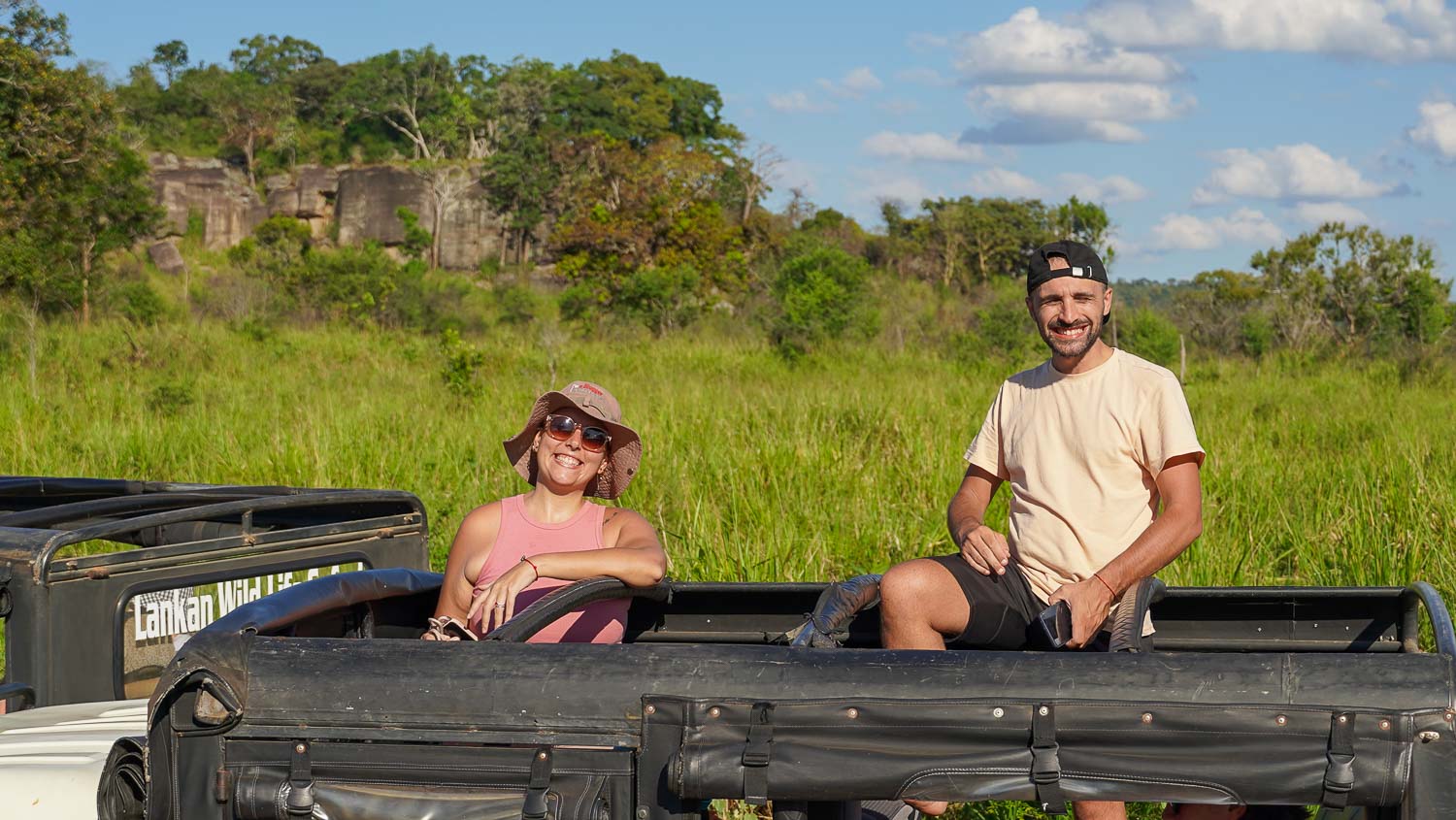 Toti and Ale on top of the jeep in Sri Lanka - A special thanks to our friend Cora for snapping this shot