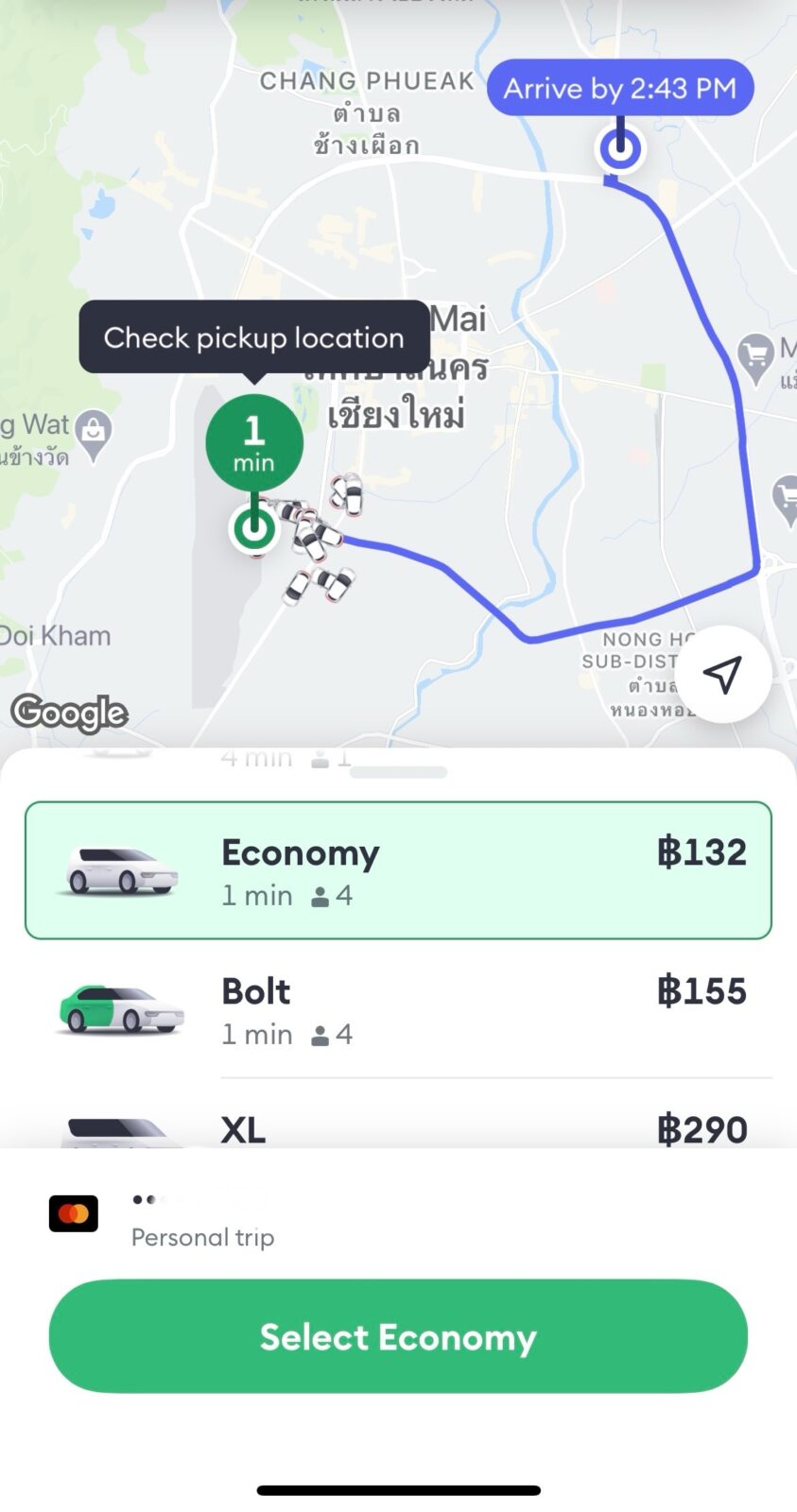 Chiang Mai Bolt Airport to city