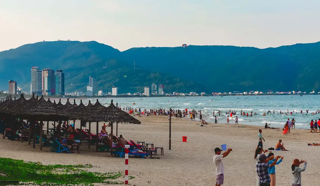 Da Nang Beach is a long stretch of over 15 miles where local meets for sunset