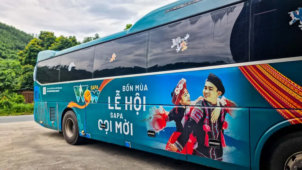 Our bus from Hanoi to Sapa Hanoi to Sapa sleeper bus cheap ticket