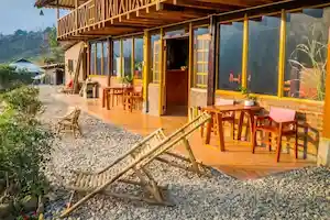 Toti admiring the view in Sapa Soul Accommodation