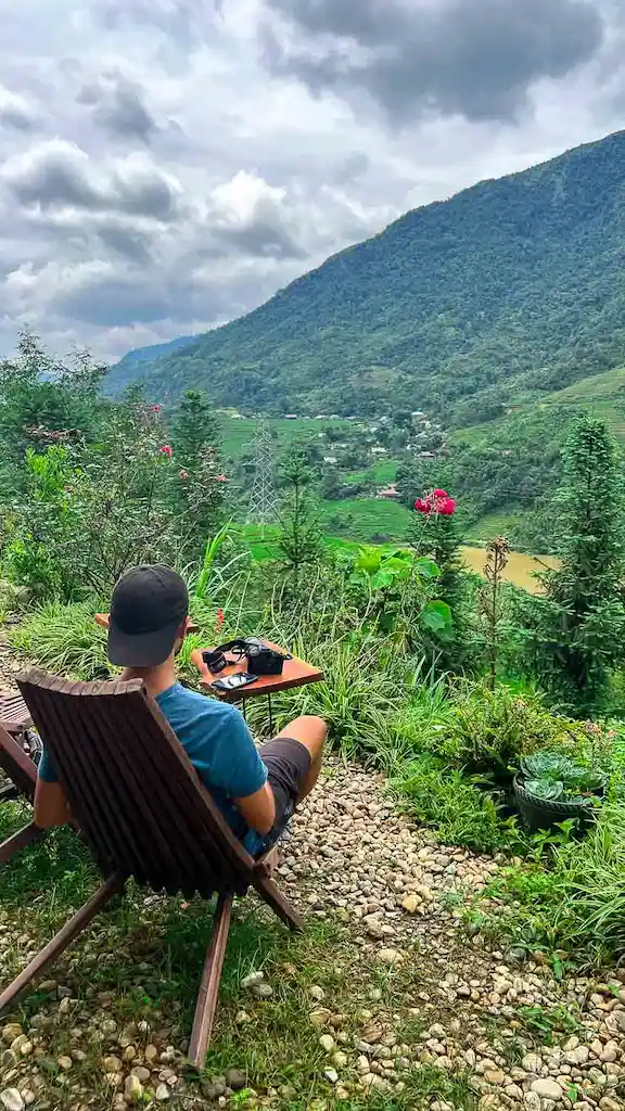 green landscape of Sapa Vietnam The view from Sapa Soul guesthouse