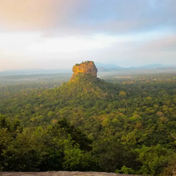 Sunrise view of Sigiriya from Pidurangala rock