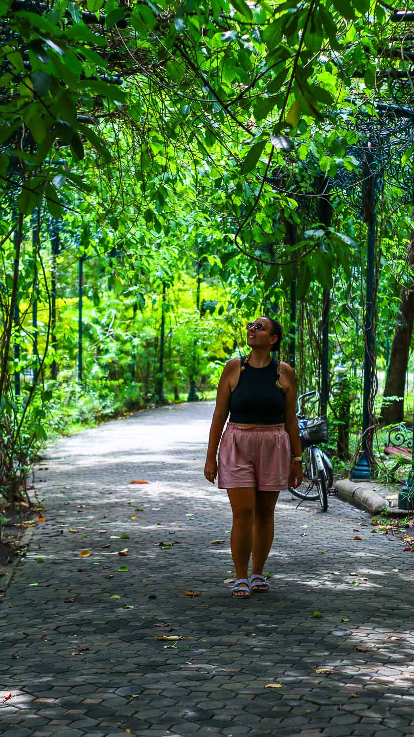 Bimba walking around chatuchak Park in bangkok