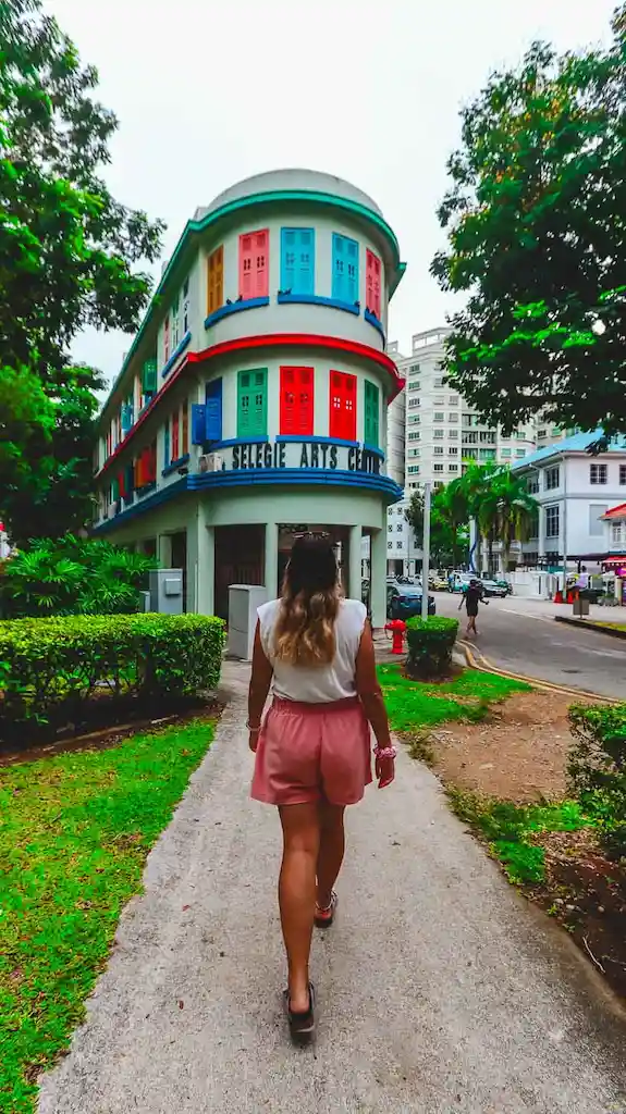 Walking toward Selergie Art Centre - one of the most instagrammable places in Singapore