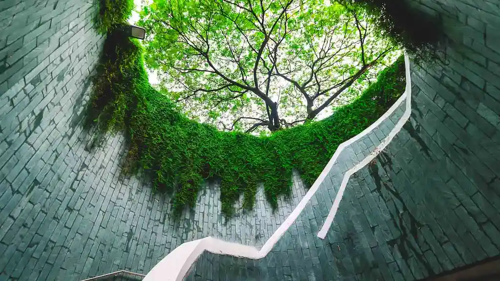 The famous staircase circular at Fort Canning Park