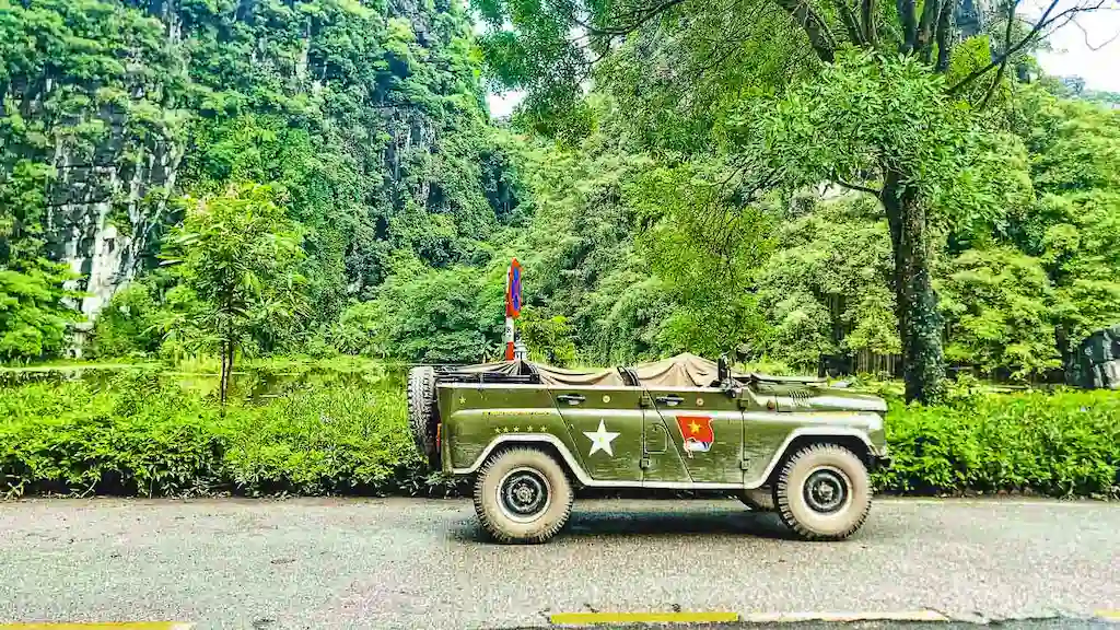 The traditional WW2 Jeep USA Style - Today used as a tour jeep in Tam Coc Ninh Binh Vietnam