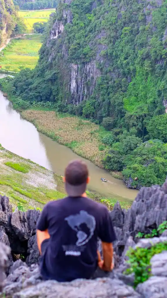 The view of Tam Coc River from the top of Hang Mua Viewpoint
