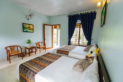 Blue garden homestay in Ninh Binh, where we stayed basic standard room ensuite