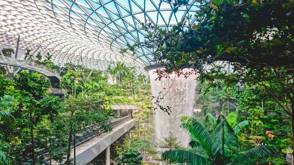The vortex indoor waterfall Changi airport Singapore | Passport and Stamps