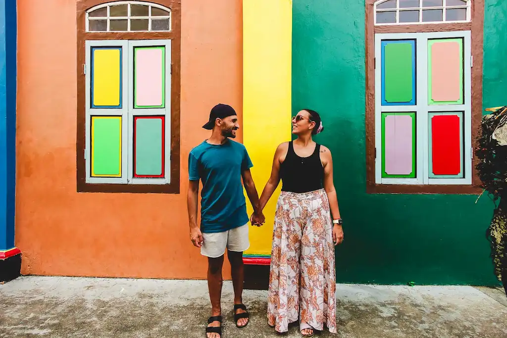 Toti and Ale outside House of Tan Teng Niah in Little India