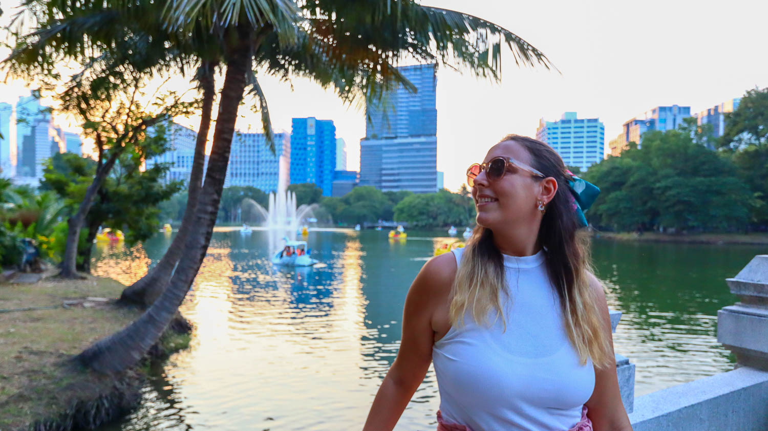 Ale enjoying the view of Lumphini Park