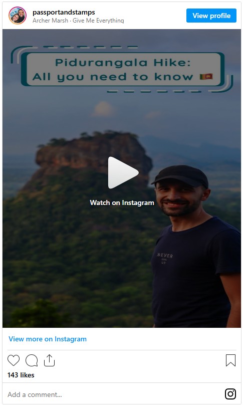 Instagram Reel Pidurangala Hike Pidurangala Hike video guide