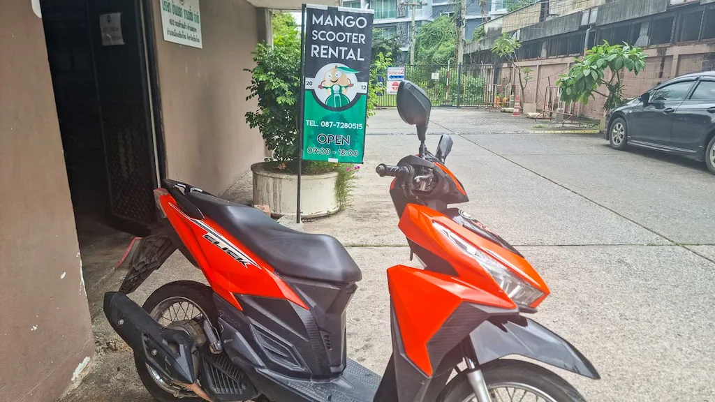 Where to rent a scooter in Chiang Mai Mango rental scooter The scooter we rented in Chiang Mai for stay longer