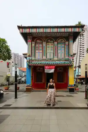 Shop houses in Little India Singapore on the old heritage route