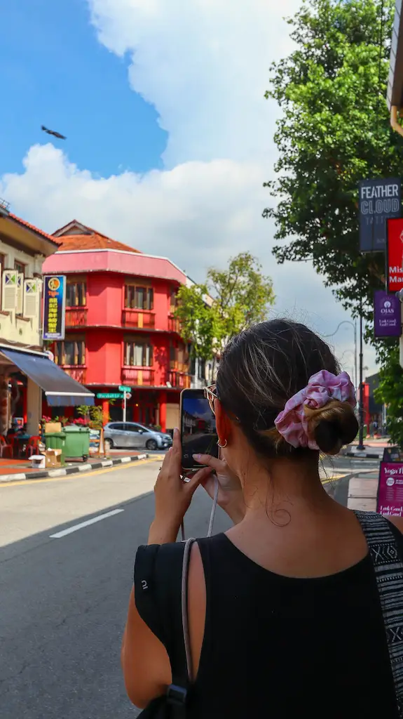 waking around Koon Seng Road Bimba waking and taking a picture around Koon Seng Road