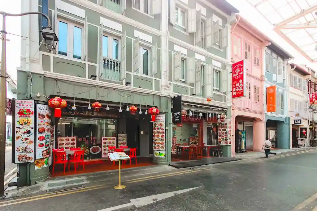 Colorful houses around China Town Singapore