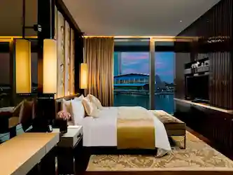 The stylish rooms at the fullerton hotel in Singapore