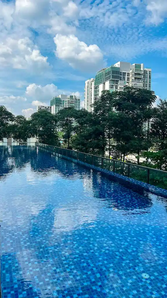 Pool from our apartment in Singapore