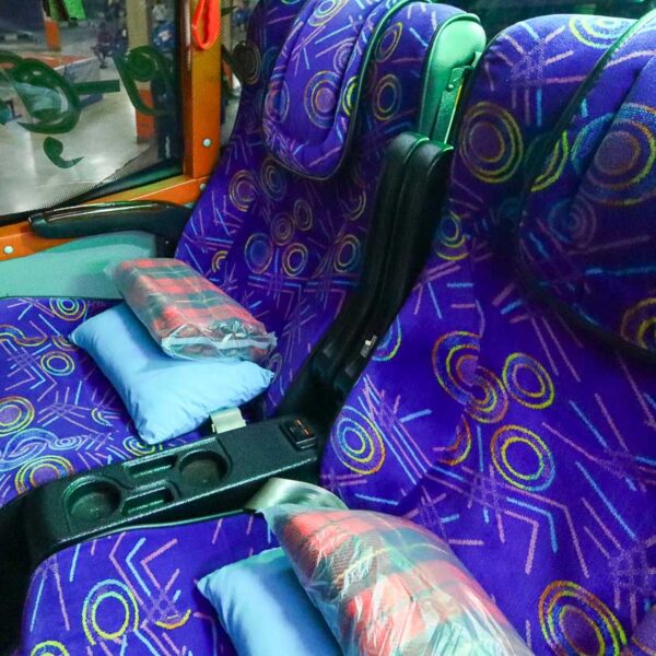 Seats of sleeper bus Bangkok to Chiang mai