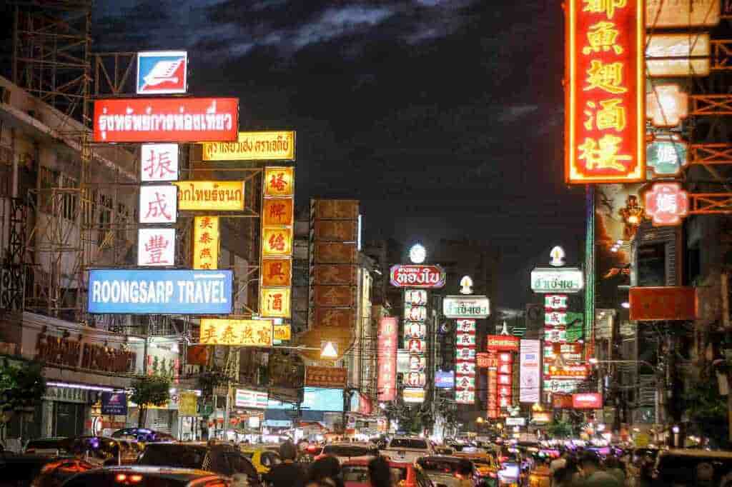 Chinatown neon lights for the night market