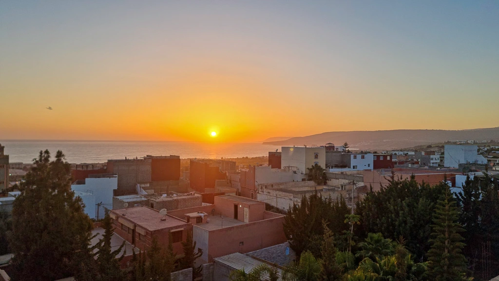 Incredible sunset from Tamraght rooftop