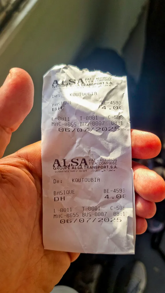 Bus from Marrakech city centre to airprot Ticket for the bus ride from Marrakech city centre to airport