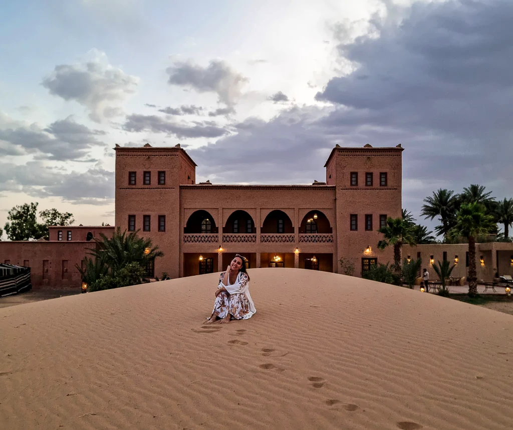 Desert dunes Kanz Ekmal Hotel Merzouga Best cafes in Tamraght