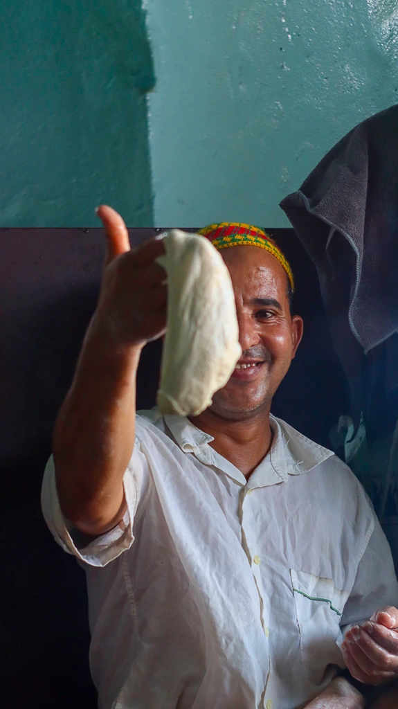 How to make Moroccan donut Marrakech food tour - Trying the local Moroccan donut